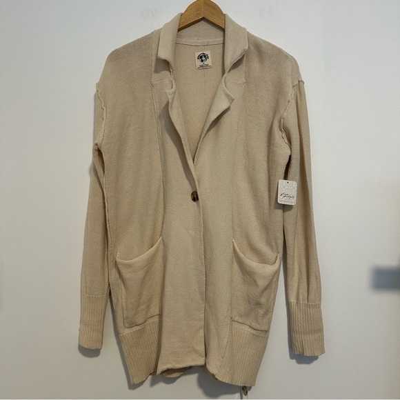 New Free People we the free Women's Desert knit Blazer in color Natural Size XS - Picture 6 of 15